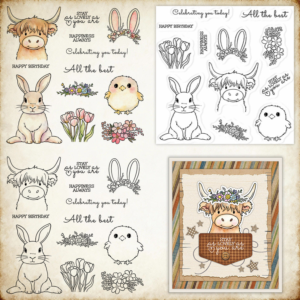 Animals and Flowers Clear Stamps