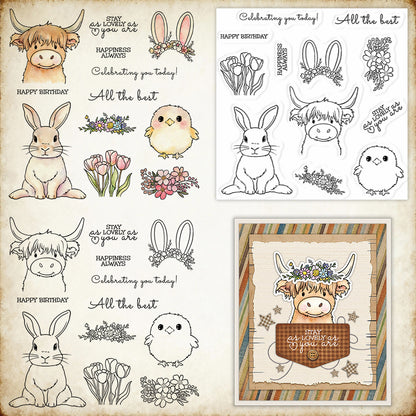 Animals and Flowers Clear Stamps