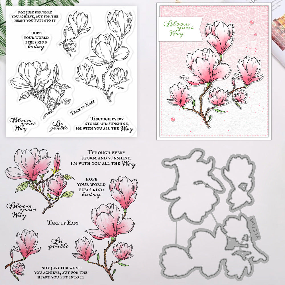 Beautiful Magnolia Dies & Stamps Set
