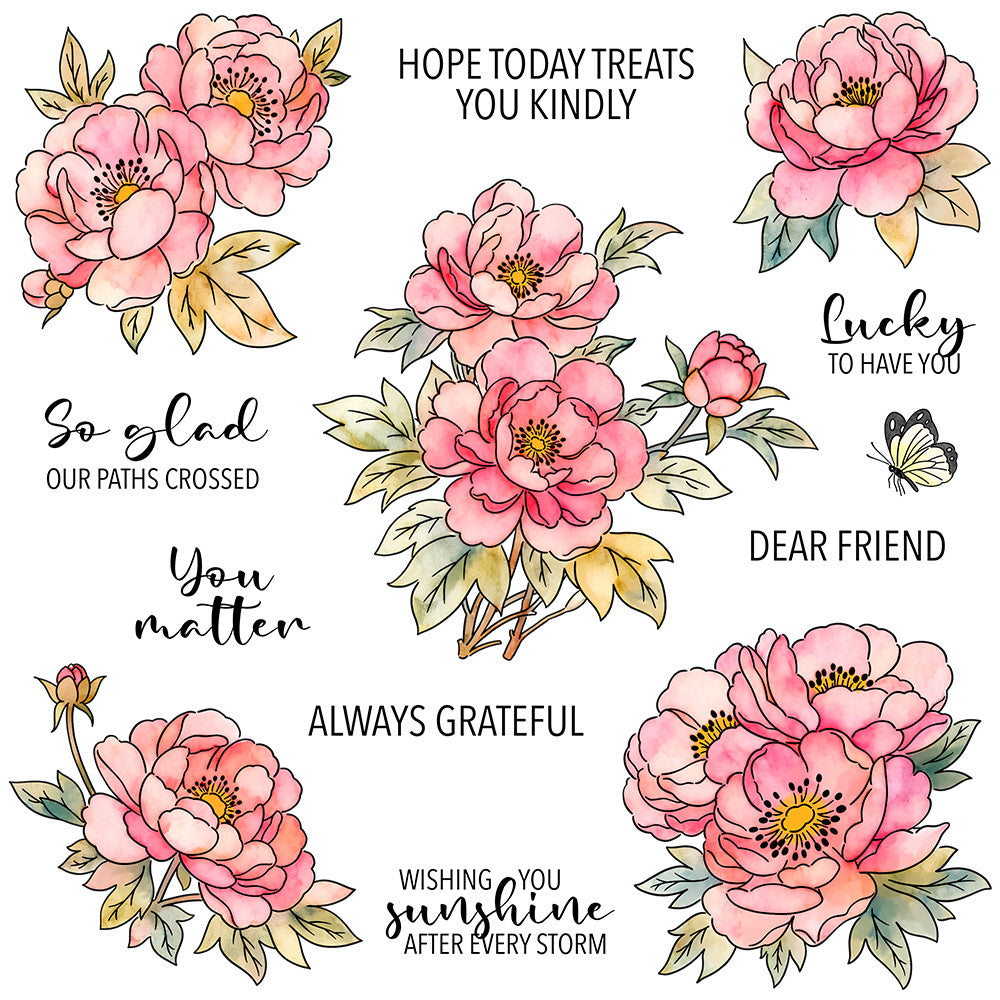 Beautiful Hibiscus Flowers Clear Stamps