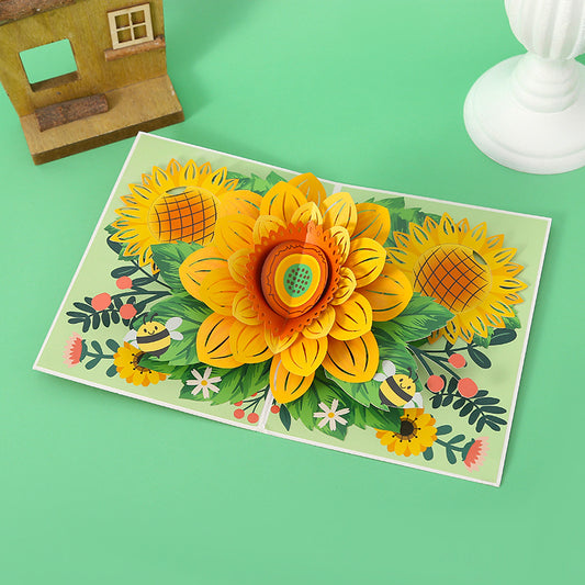 3D Sunflower Pop-Up Greeting Card