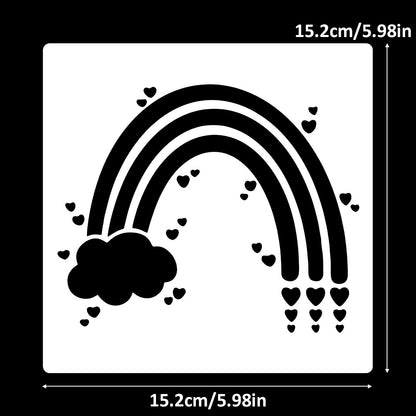 Rainbow Clouds Pattern DIY Painting Hollow Stencil