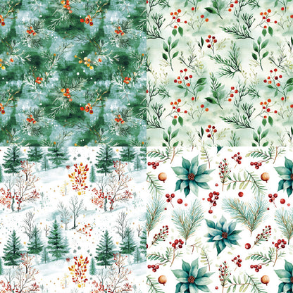 24PCS 6" Snow Laden Bough Scrapbook Paper & Cardstock