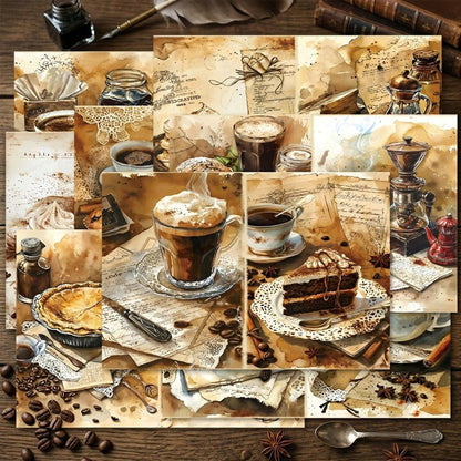 A5 Vintage Coffee Journal Scrapbook Paper