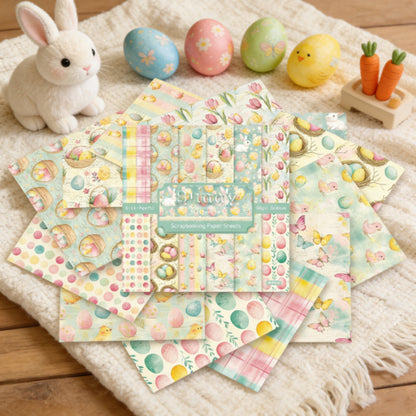 24PCS 6" Bunny Scrapbook Paper & Cardstock