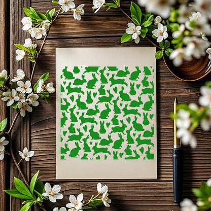 Rabbit Pattern DIY Painting Hollow Stencil