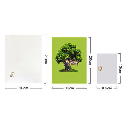 3D Creative Grandfather Green House Pop-Up Card