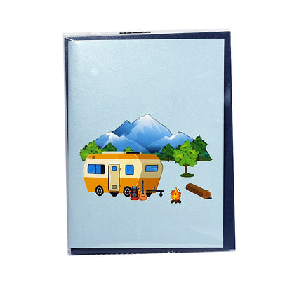 3D Creative RV Travel Pop-Up Greeting Card