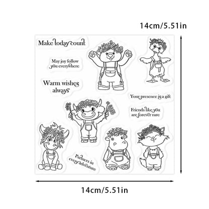 Wreath Animals Clear Stamps
