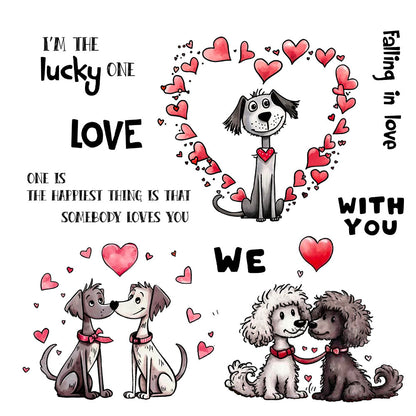 Valentine's Day Cute Puppy Dies & Stamps Set