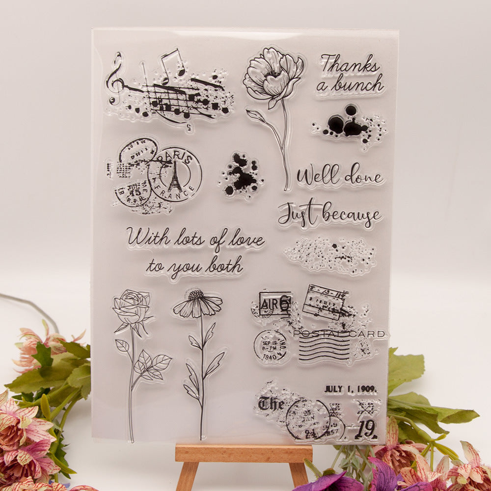 Flower Decoration DIY Scrapbook Clear Stamps