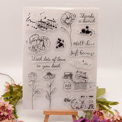 Flower Decoration DIY Scrapbook Clear Stamps