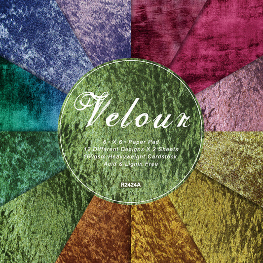 24PCS 6" Velour Scrapbook Paper & Cardstock
