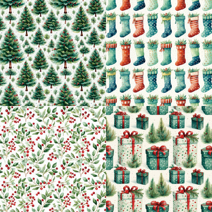 24PCS 6" Santa Claus Scrapbook Paper & Cardstock