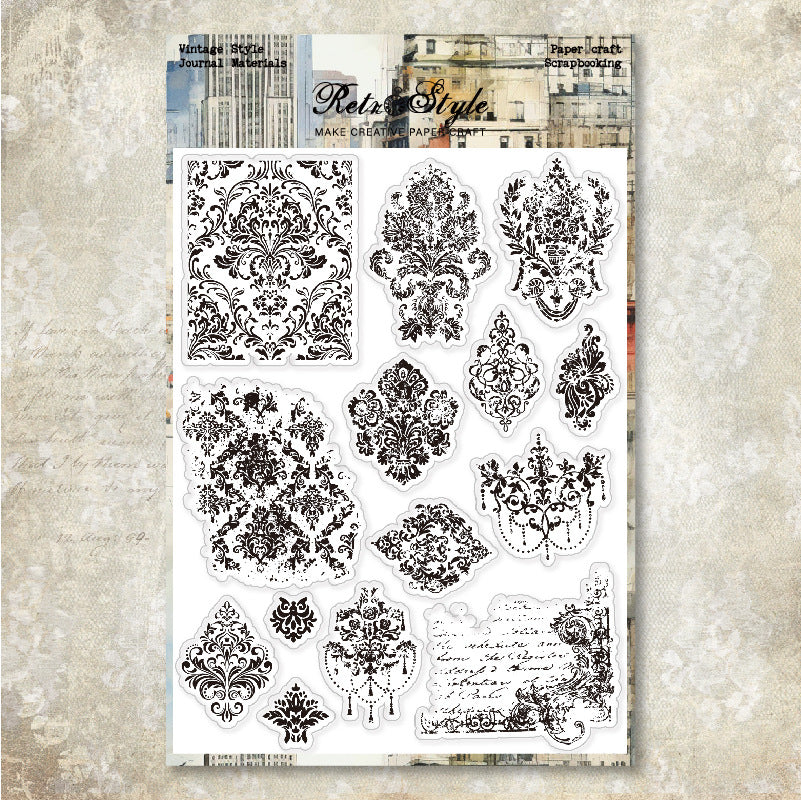 Vintage Background DIY Scrapbook Clear Stamps