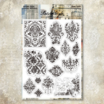 Vintage Background DIY Scrapbook Clear Stamps