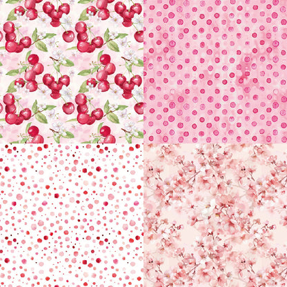 24PCS 6" Cherry Scrapbook Paper & Cardstock