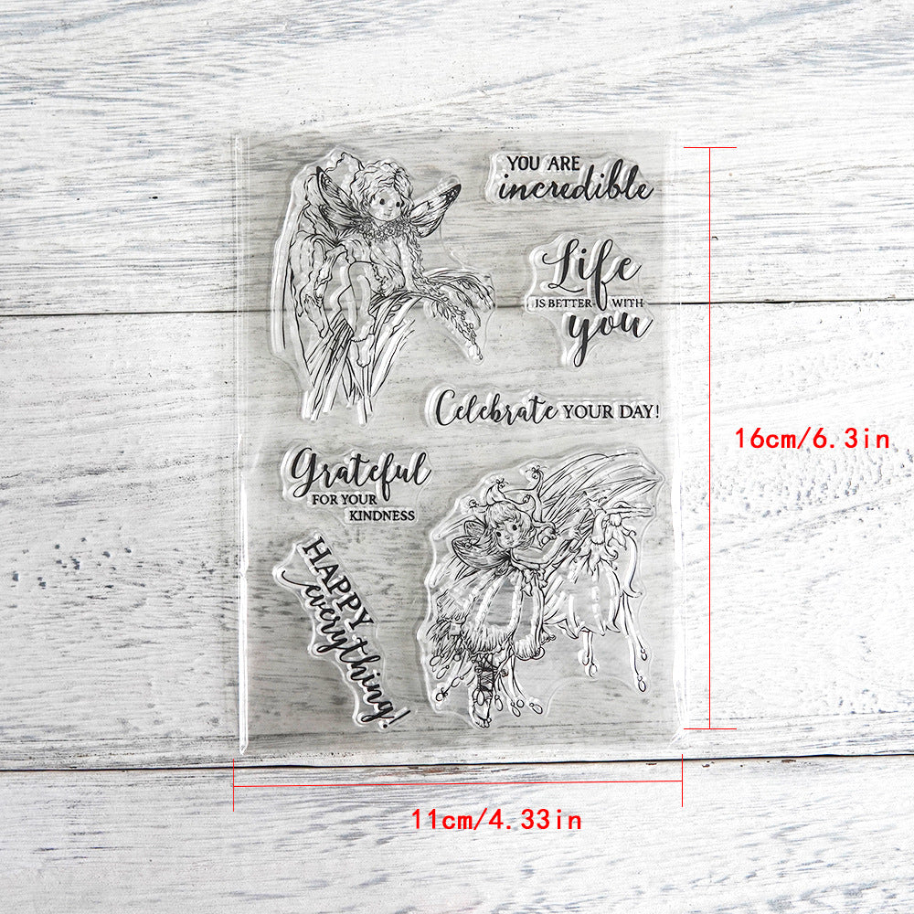 Cartoon Flower Fairy Girl Dies & Stamps Set