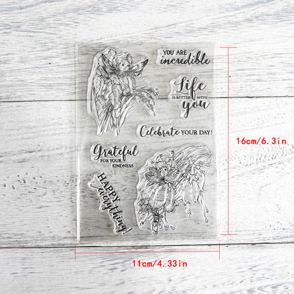 Cartoon Flower Fairy Girl Dies & Stamps Set