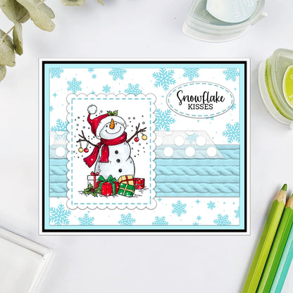 Winter Snowman Christmas Gift Dies & Stamps Set