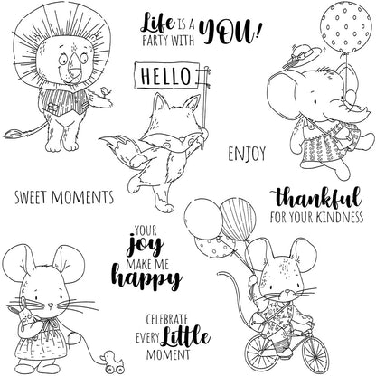 Cute Animals Dies & Stamps Set
