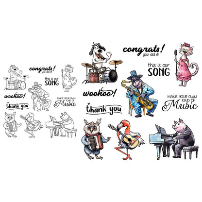 Forest Animals Music Band Dies & Stamps Set