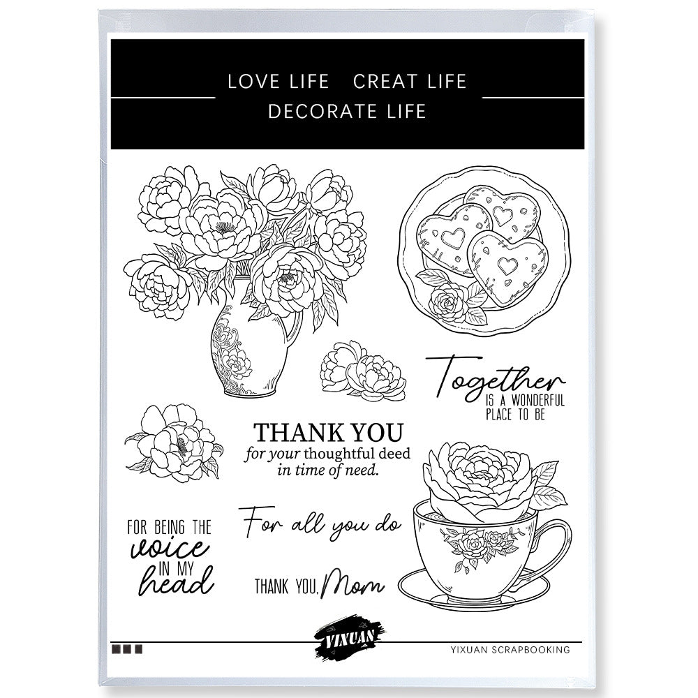 Beautiful Flowers and Cookies Clear Stamps