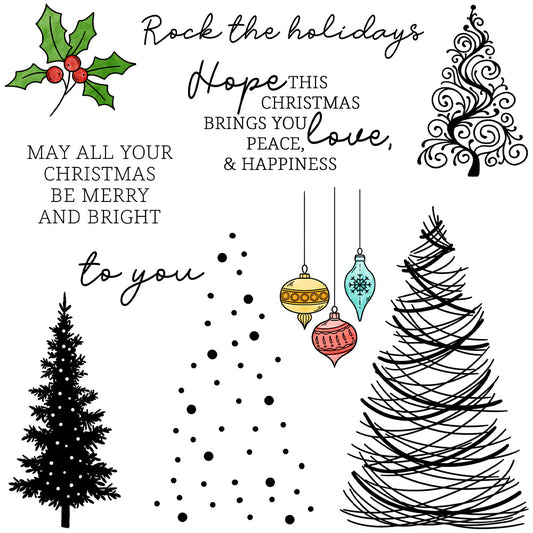 Christmas Tree Dies & Stamps Set