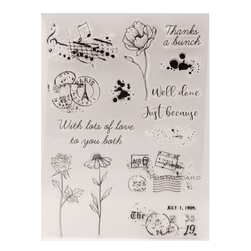 Flower Decoration DIY Scrapbook Clear Stamps