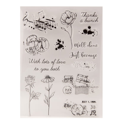 Flower Decoration DIY Scrapbook Clear Stamps