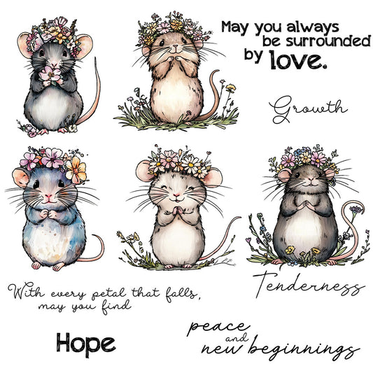 Mouse Prayer Clear Stamps