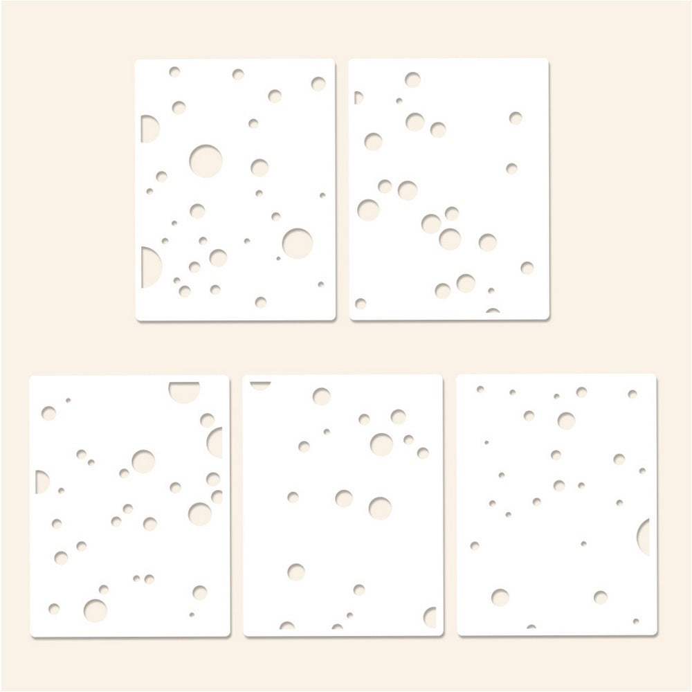 5 PCS Polka Dots Pattern DIY Painting Hollow Stencil
