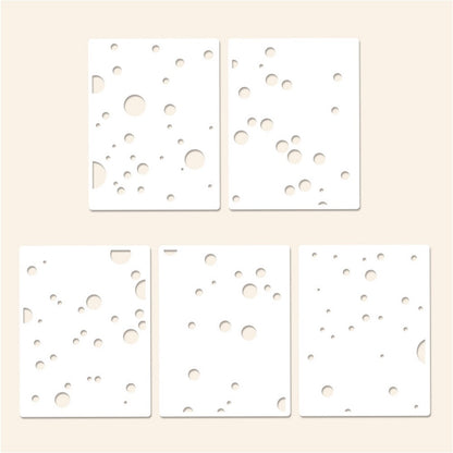 5 PCS Polka Dots Pattern DIY Painting Hollow Stencil
