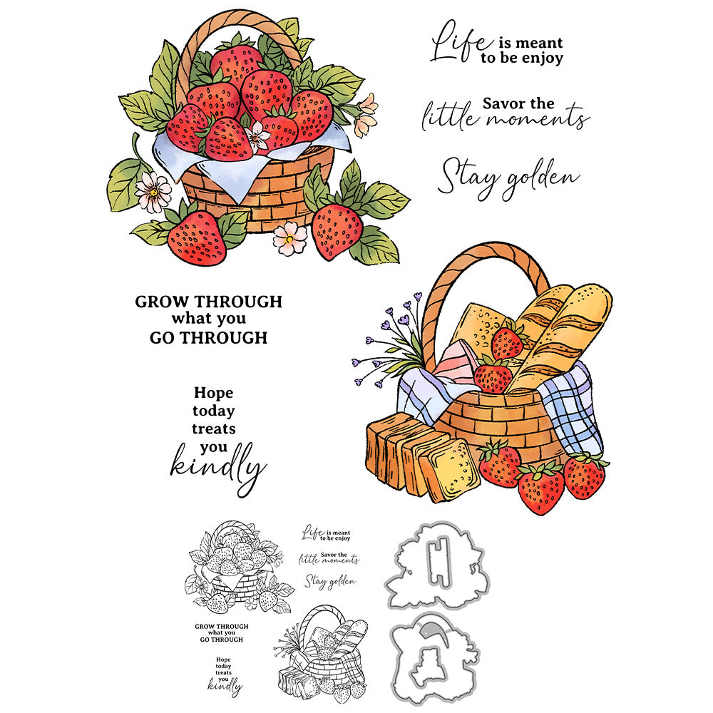 Strawberry Basket Dies & Stamps Set
