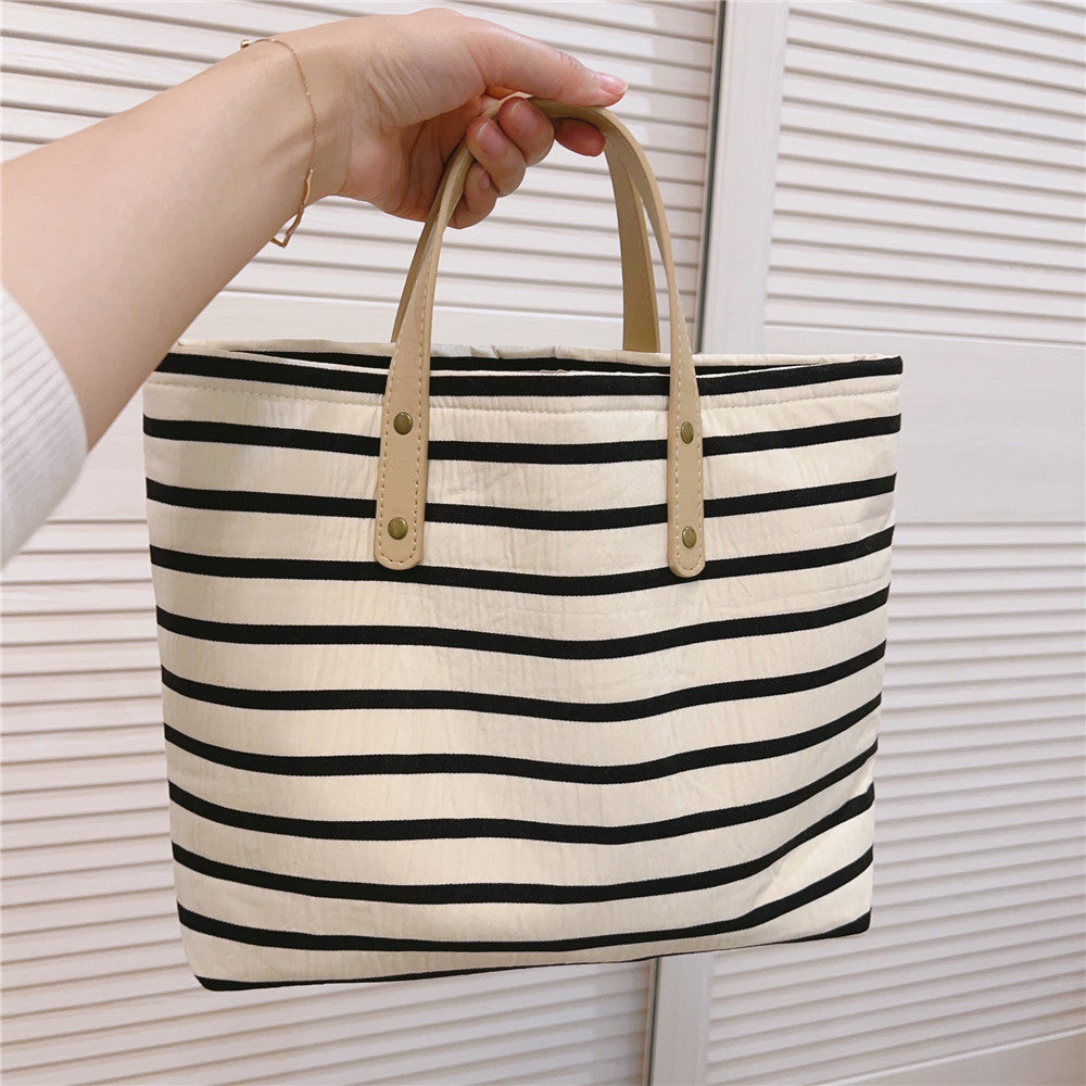 Artistic Retro Striped Daily Tote Bag