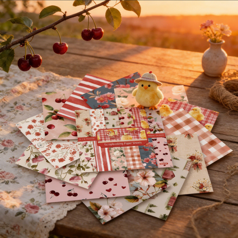 24PCS 6" Fluff Scrapbook Paper & Cardstock