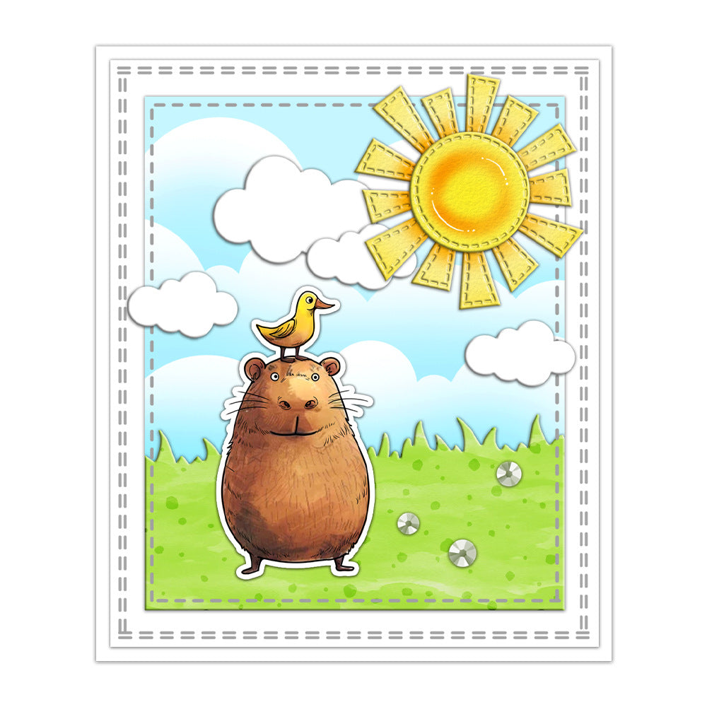 Cute Capybara Dies & Stamps Set