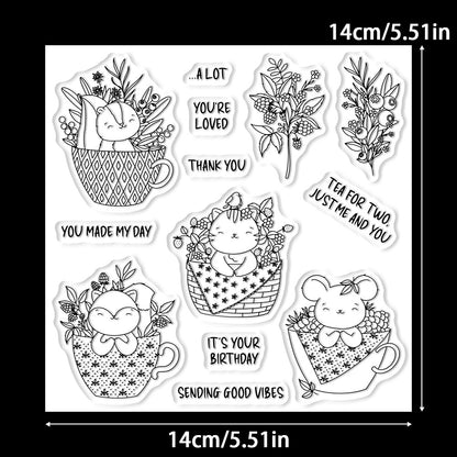 Teacup Animals Clear Stamps
