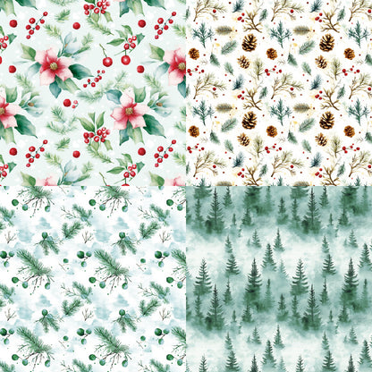 24PCS 6" Snow Laden Bough Scrapbook Paper & Cardstock