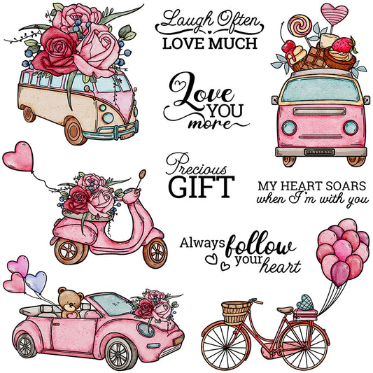 Valentine's Day Car Clear Stamps