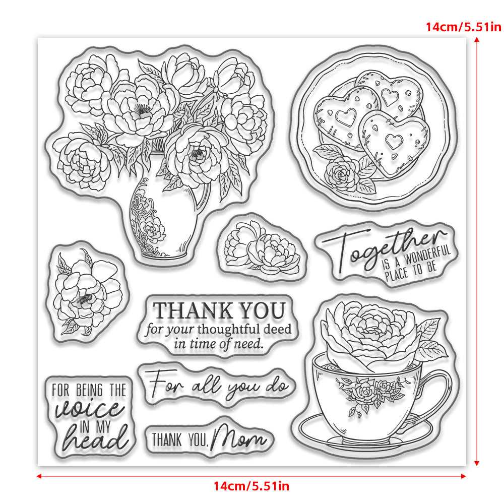 Beautiful Flowers and Cookies Clear Stamps