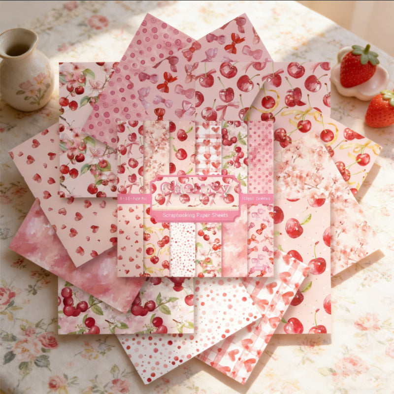 24PCS 6" Cherry Scrapbook Paper & Cardstock