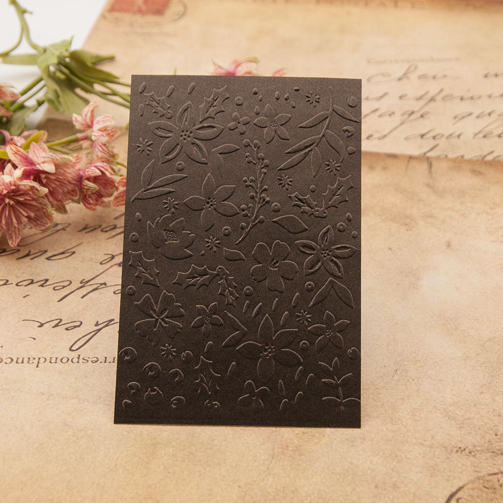 Flowers and Leaves Pattern Plastic Embossing Folder