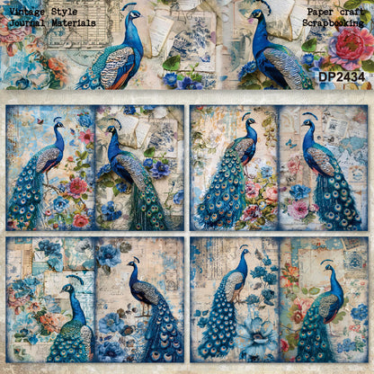 A5 Beautiful Peacock DIY Scrapbook Paper