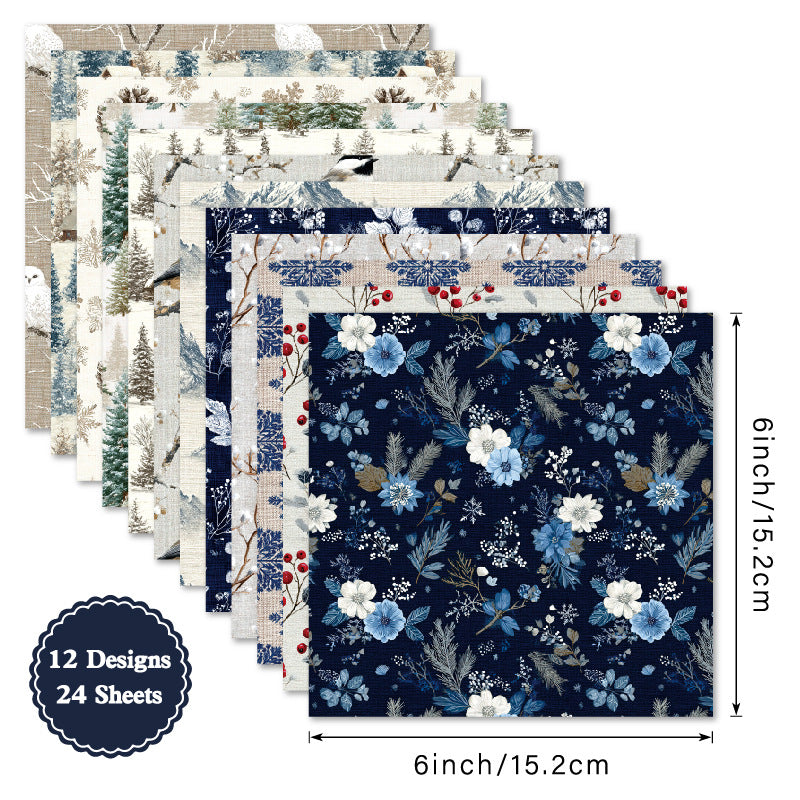 24PCS 6" Conifer Scrapbook Paper & Cardstock