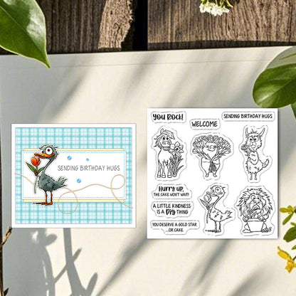 Cute Animals and Flowers Clear Stamps