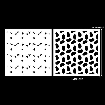 2 PCS Eggplant Pattern DIY Painting Hollow Stencil