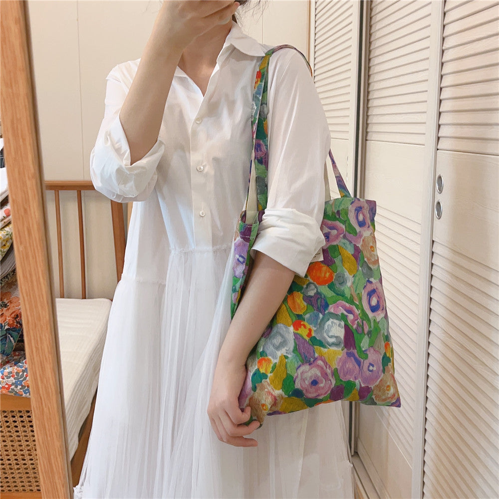 French Retro Pastoral Style Floral Shoulder Bag