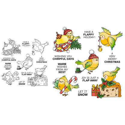 Christmas Cake Bird Dies & Stamps Set