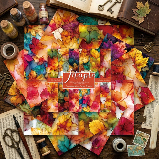 24PCS 6" Maple Scrapbook Paper & Cardstock